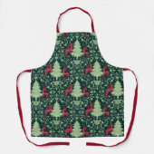 Kerstboom en rendier - Volkskunst - Groen Schort (Voorkant)