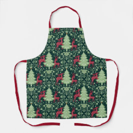 Kerstboom en rendier - Volkskunst - Groen Schort