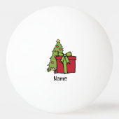Kerstboom en rode cadeau doos pingpongbal (Voorkant)