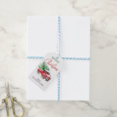Kerstboom en rode vrachtwagen gunst cadeau Label Cadeaulabel (Met Touw)