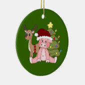 Kerstboom en Rudolf Pig Ornament (Rechts)