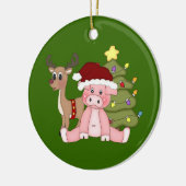 Kerstboom en Rudolf Pig Ornament (Links)
