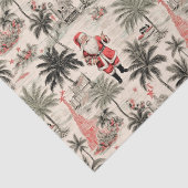 Kerstboom en Santa Tropical Retro Tissuepapier (Detail)