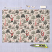 Kerstboom en Santa Tropical Retro Tissuepapier (Craft)