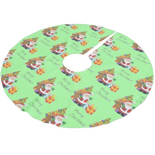 Kerstboom en Santa Vrolijk Kerstgroen Rok (Gekanteld)