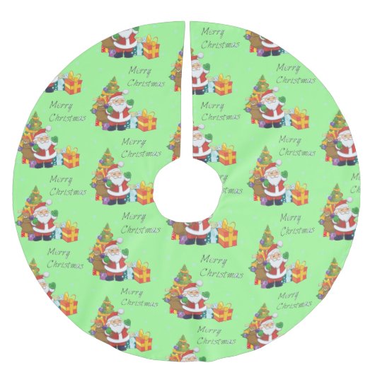 Kerstboom en Santa Vrolijk Kerstgroen Rok (Voorkant)
