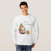 Kerstboom en Santa Vrolijk Kerstmis wit T-shirt (Voorkant volledig)