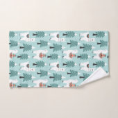 kerstboom en schattig lamappatroon bad handdoek (Handdoek)