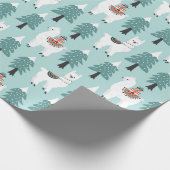 kerstboom en schattig lamappatroon cadeaupapier (Hoek)