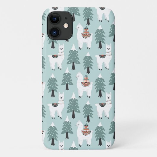 kerstboom en schattig lamappatroon Case-Mate iPhone case (Achterkant)