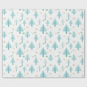 Kerstboom en Seashell Minimalistisch Cadeaupapier (Vlak)