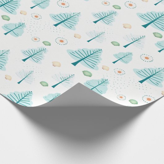 Kerstboom en Seashell Minimalistisch Cadeaupapier (Hoek)