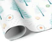 Kerstboom en Seashell Minimalistisch Cadeaupapier (Rol Hoek)