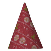 kerstboom en siergeweven rood feesthoedjes (Rechts)