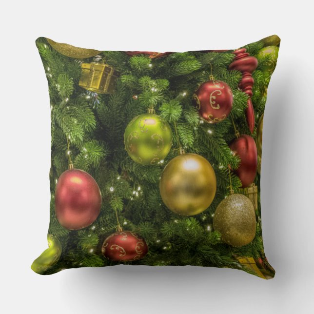 Kerstboom en Sierkussen van Ornamenten (Voorkant)