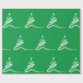 Kerstboom en sneeuwbalpapier cadeaupapier (Vlak)