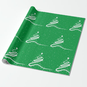 Kerstboom en sneeuwbalpapier cadeaupapier