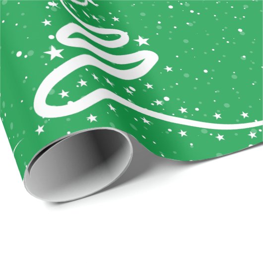 Kerstboom en sneeuwbalpapier cadeaupapier (Rol Hoek)