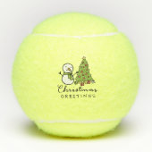 Kerstboom en Sneeuwman voor Kerstmis Tennisballen (Voorkant)