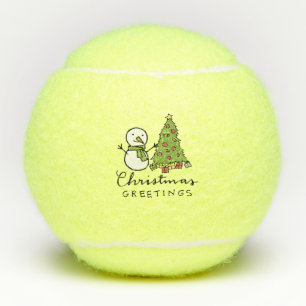 Kerstboom en Sneeuwman voor Kerstmis Tennisballen