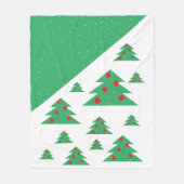 Kerstboom en sneeuwrode kerst fleece deken (Voorkant)