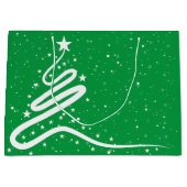 Kerstboom en sneeuwval groot cadeauzakje (Voorkant)