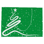 Kerstboom en sneeuwval groot cadeauzakje (Achterkant)