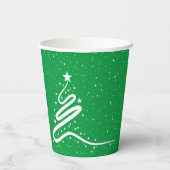 Kerstboom en sneeuwval papieren bekers (Achterkant)