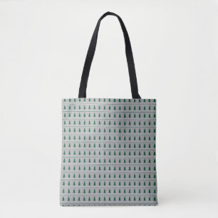Kerstboom en Sneeuwvlokken Patroon, Tote Bag
