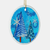 kerstboom en snoedige juwelen keramisch ornament (Rechts)