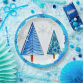 kerstboom en snoedige juwelen papieren bordje (Feest)