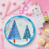 kerstboom en snoedige juwelen papieren bordje (Feest)