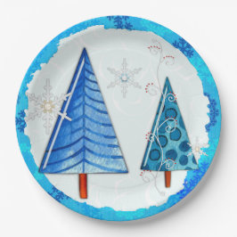 kerstboom en snoedige juwelen papieren bordje