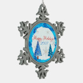 kerstboom en snoedige juwelen tin sneeuwvlok ornament (Links)
