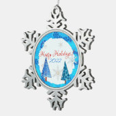 kerstboom en snoedige juwelen tin sneeuwvlok ornament (Rechts)