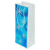 kerstboom en snoedige juwelen wijn cadeautas (Achterkant Gekanteld)