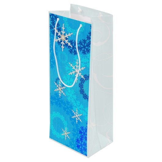 kerstboom en snoedige juwelen wijn cadeautas (Achterkant Gekanteld)