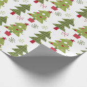 kerstboom en snoeischopflakken cadeaupapier (Hoek)