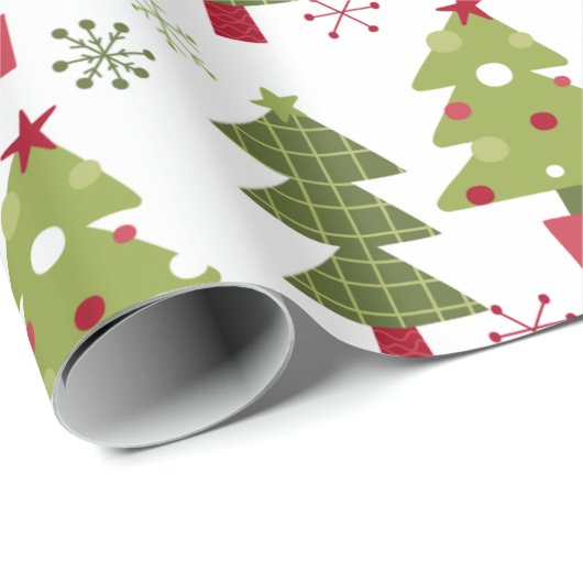 kerstboom en snoeischopflakken cadeaupapier (Rol Hoek)