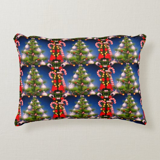 Kerstboom en Snoep Decoratief Accent Kussen (Voorkant)