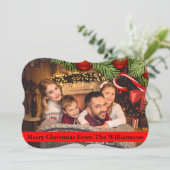 kerstboom en snoeprietrand Fancy snijden Feestdagenkaart (Staand voorkant)