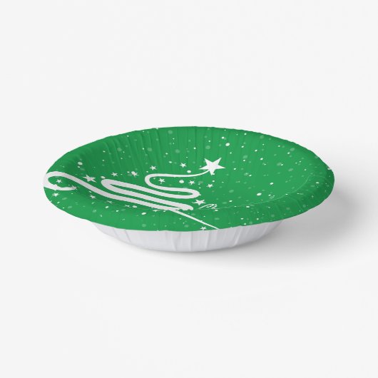 Kerstboom en Snowfall Paper Bowls Papieren Kommen (Gebogen)
