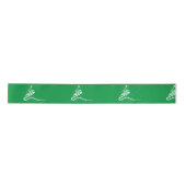 Kerstboom en Snowfall satin Ribbon Satijnen Lint (Voorkant)