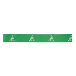 Kerstboom en Snowfall satin Ribbon Satijnen Lint