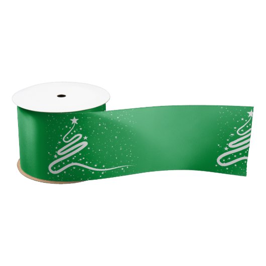 Kerstboom en Snowfall satin Ribbon Satijnen Lint (Spoel)