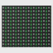 Kerstboom en snowflake-motieven cadeaupapier (Vlak)