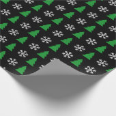 Kerstboom en snowflake-motieven cadeaupapier (Hoek)
