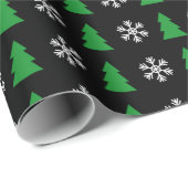 Kerstboom en snowflake-motieven cadeaupapier (Rol Hoek)