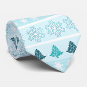 Kerstboom en Snowflake Pattern Stropdas (Opgerold)