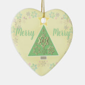 Kerstboom en Snowflakes Jouw tekst Keramisch Ornament (Rechts)